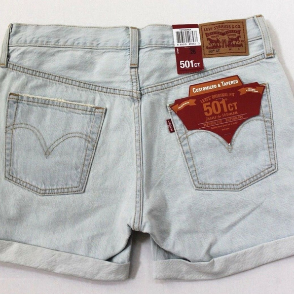 Levi's 501CT Tapered Leg Distressed Shorts Jeans - Picture 2 of 7